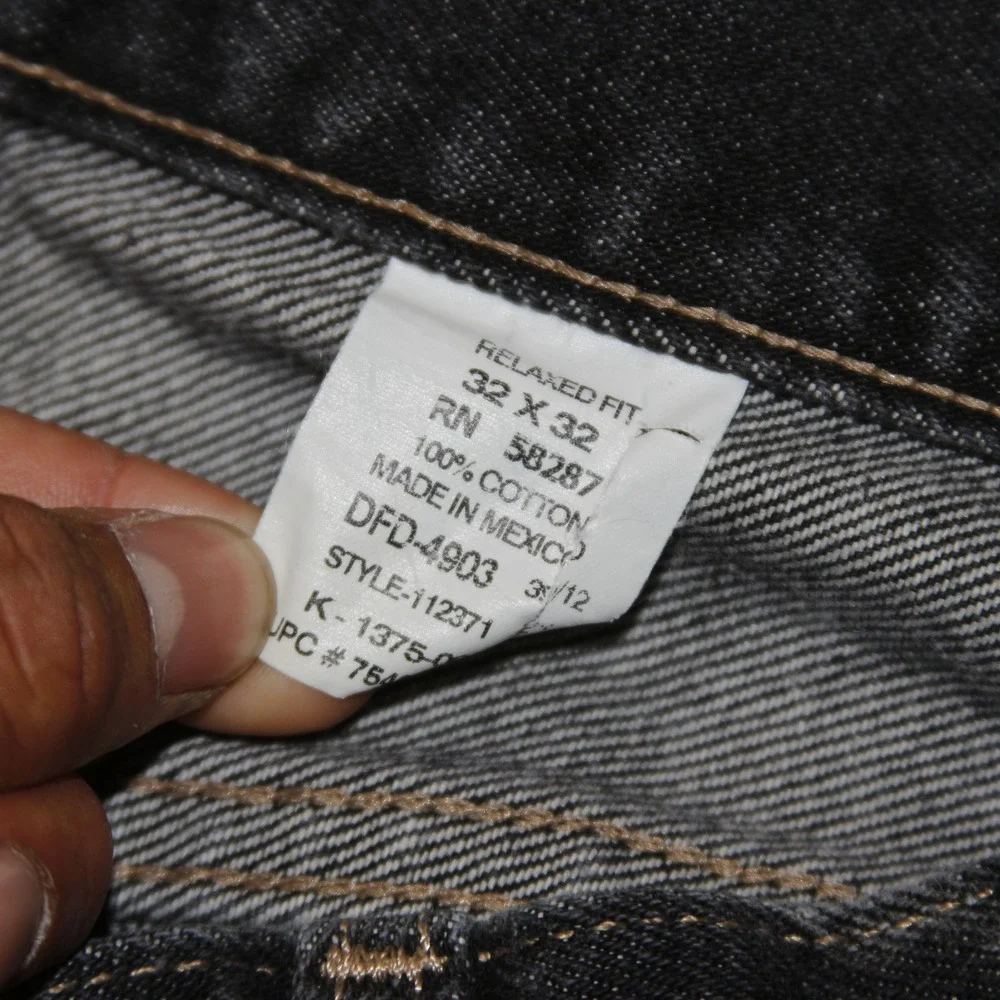 Vintage‎ Faded Glory Jeans Mens 32x32 Black Relaxed Fit Denim DFD-4903
